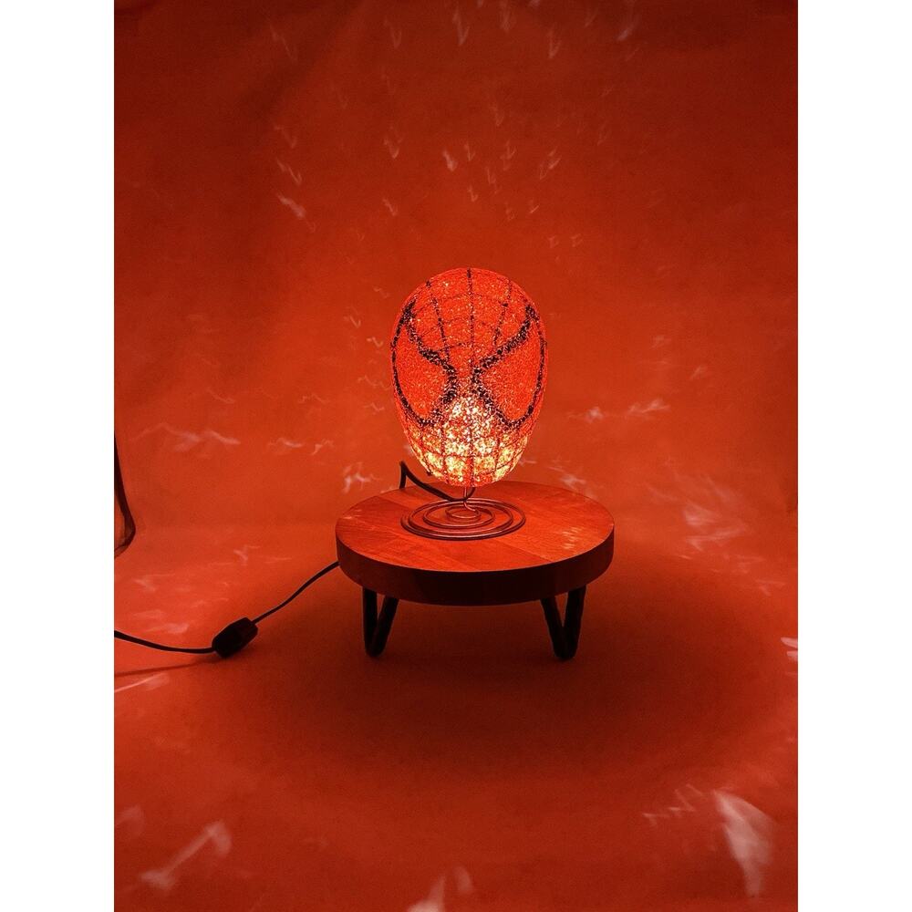 Marvel Spiderman Bedroom Table Lamp Night Light Spider Man Head Bobble Working